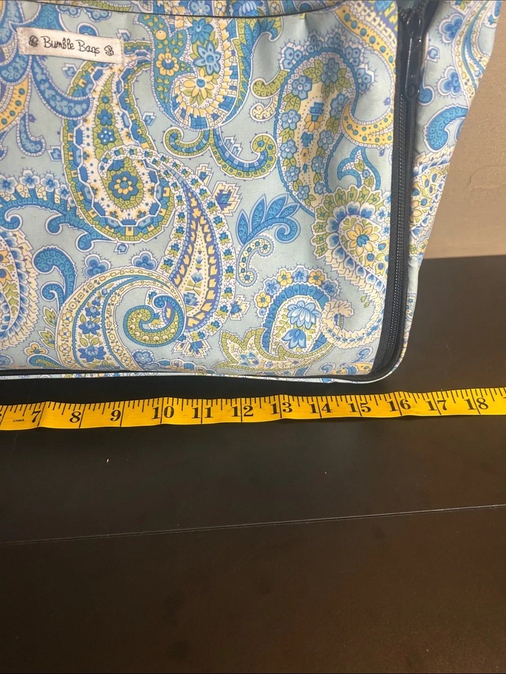 Bumble Bags Jessica Blue Paisley Messenger Backpack Diaper Bag